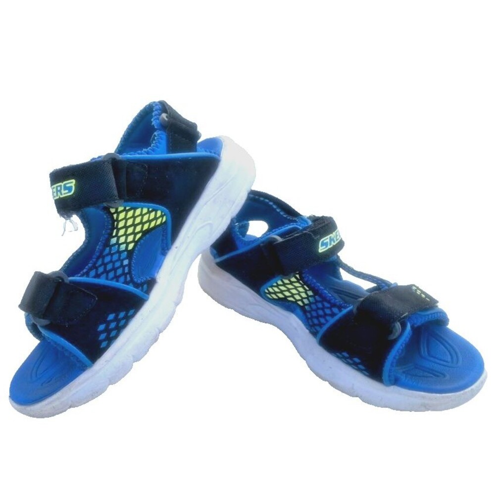 Skechers Mega Boys Sandals Size 3 Youth Light-up Multi Adjust Straps Water Shoes
